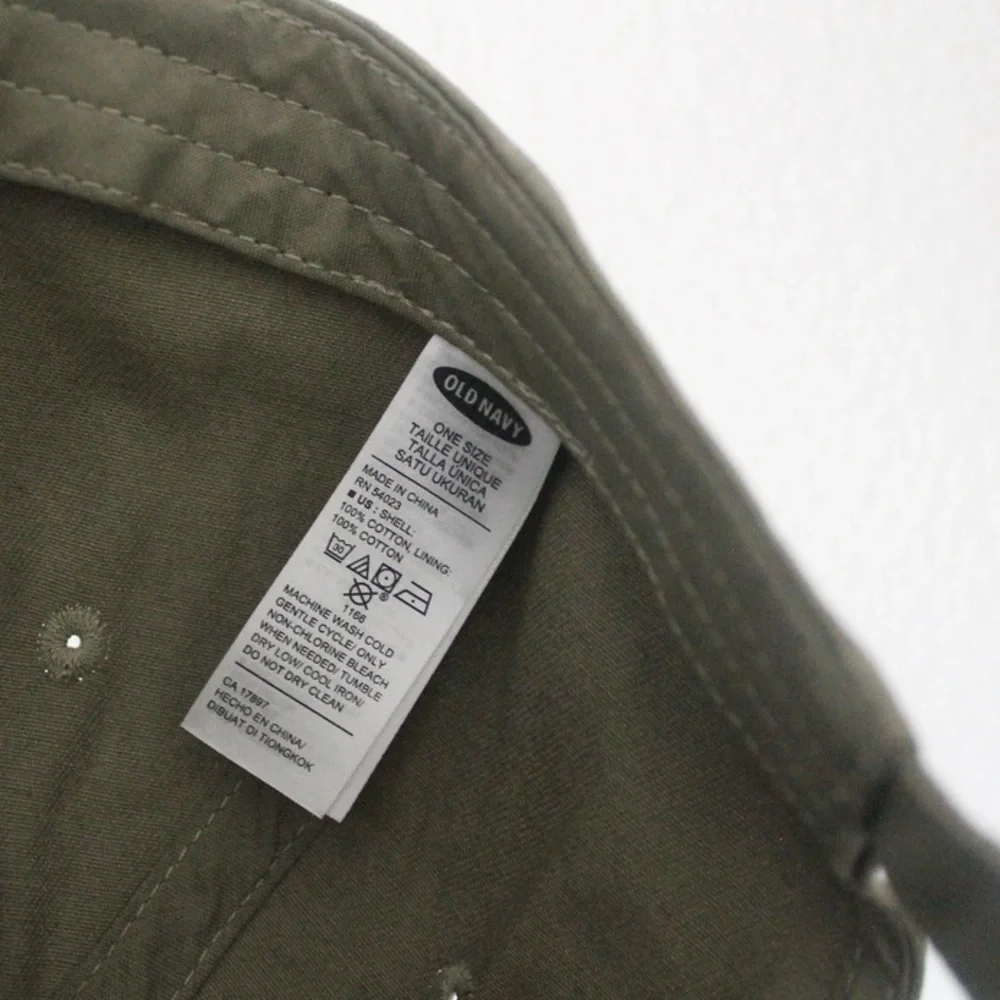 Embroidered Flower Pink And Olive Green Women's Cap - Picture 4 of 5